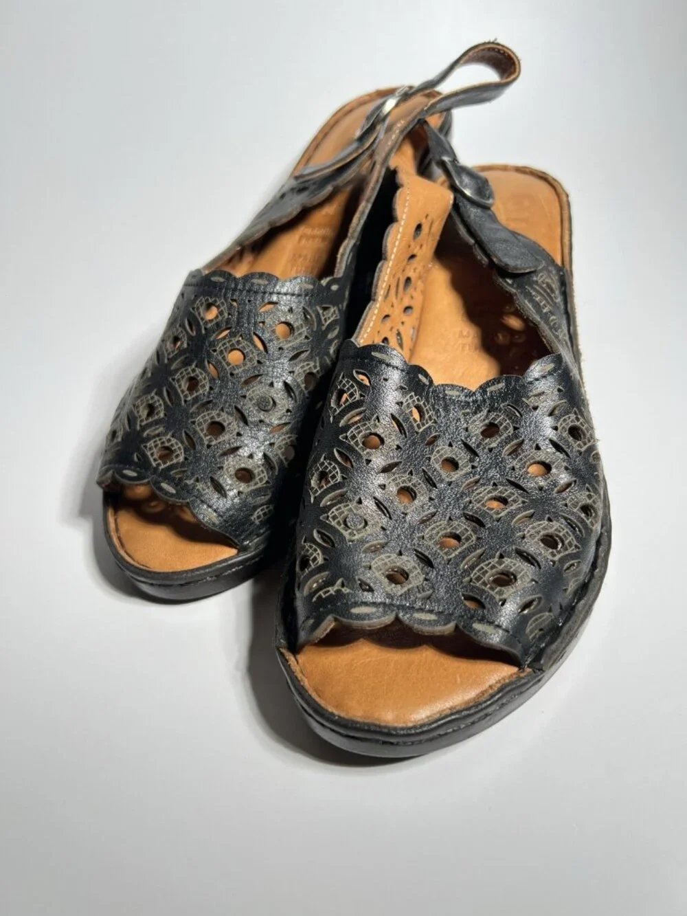 Spring Step Belizana Leather Wedge Sandals Women’s EU 39 Comfort Shoes